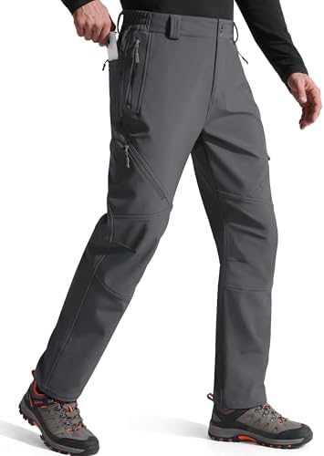 FREE SOLDIER Men's Fleece Lined Pants Softshell Snow Ski Pants