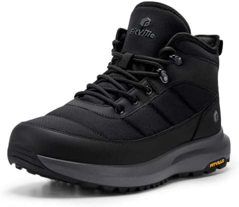 FitVille Men's Wide Winter Boots Non-Slip Insulated Snow Boots