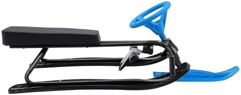Snow Racer Sled, Ski Sled Slider Board with Twin Brakes,Flexible Steering Whee,220.5Lbs Free Standing Snow Sled for Kids and Adults,Be Used for Skiing, Ice Skating, Sand Skating, Etc