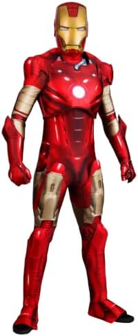 Men's Deluxe Marvel Iron Man Costume with Officially Licensed Mask, Gloves, Boot Covers, and Armor