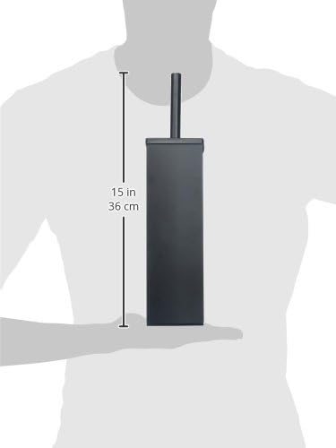 Gatco 1488MX Toilet Brush Holder for Bathroom, Square Freestanding Toilet Bowl Brush Canister with Modern Decorative Design, Matte Black