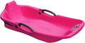 BELLI Pink Plastic Toboggan, Snow Sled, 1 seat with Brake & Handle Cord, for Kids BE80320