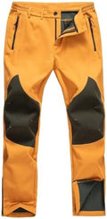 Mens Snow Ski Waterproof Softshell Snowboard Pants Outdoor Hiking Fleece Lined Zipper Bottom Leg