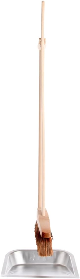 Esschert Standing Dust Pan and Broom, Metal, Wood