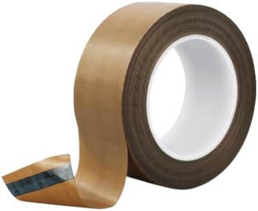 Brown Teflon Tape, Insulating PTFE Fabric, Teflon Tape for Sealing Machines, High-Temperature Resistant (80mm*50m W*L)
