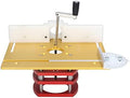 Router, Router Table System Router Plate Insert Router Table Plate Insert, Router Kit Manual Lifting Router System Kit with 2 Dust Collection Ports (Gold)