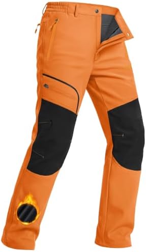 TACVASEN Men's Snow Ski Pants Winter Fleece Lined Water Resistant Insulated
