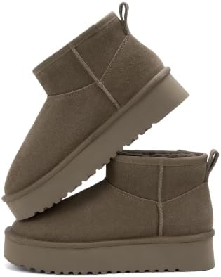 OXSTAR Winter Snow Boots for Women Cozy Plush Line Suede Boot