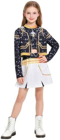 Golden Pop Singer Costume Kids Girls Halloween Costumes Outfit Set