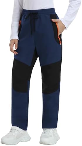 MoFiz Boys Snow Ski Pants Fleece Waterproof Winter Outdoor Hiking Pants
