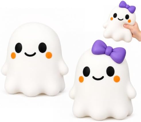 Halloween Ghost Squishy Toy, Cute White Ghost Squeeze Toy, A+B