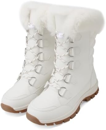 DREAM PAIRS Women's Waterproof Mid Calf Snow Boots