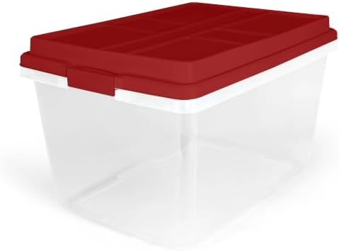 Holiday Storage Bins Clear 72Qt Stackable 6-Pack