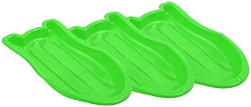 Superio Pack of 3 Toboggan Snow Sled for Kids and Adults, 37" Plastic Sled with Pull Ropes and Handles