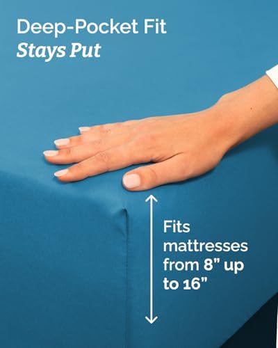Full XL Sheets - 4 Piece Full XL Sheet Set - Cool & Breathable - Denim Blue