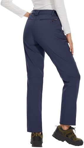 MAGCOMSEN Women's Fleece Lined Waterproof Insulated Snow Ski Pants Winter Warm Hiking Pants Outdoor Softshell