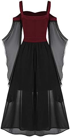 CHARMMA Women's Plus Size Butterfly Sleeve Gothic Halloween Dress