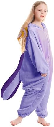 Animal Onesie Pajamas for Kids, Soft Flannel Halloween Cosplay Costume for Boys Girls