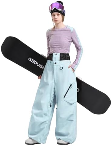 GSOU SNOW Womens Mens Snowboard Pants Baggy Snow Ski Pants for Snowsports