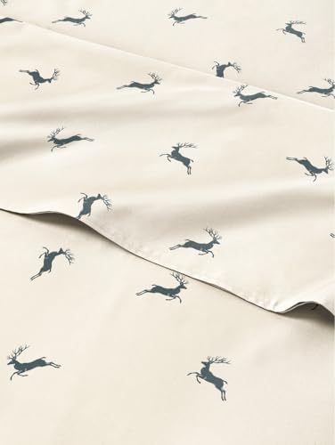 Christmas Sheet Set, Festive Reindeer, Holiday Xmas Bedding Set - Queen