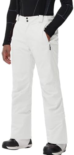 Men's Insulated Snow Pants Waterproof Ski Pant for Winter Hiking Bottom Leg Zipper Outdoor Pants Zipper Pockets