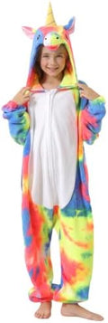 Animal Onesie Pajamas for Kids, Soft Flannel Halloween Cosplay Costume for Boys Girls
