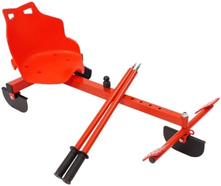 Snow Sled 198LBS Capacity Modern Snow Scooter with 5.9FT 165.35LBS Pulling Force Rope, Length Adjustable Ski Scooter Snow and Ice Skate for Skiing, Ice Skating Red+ Black
