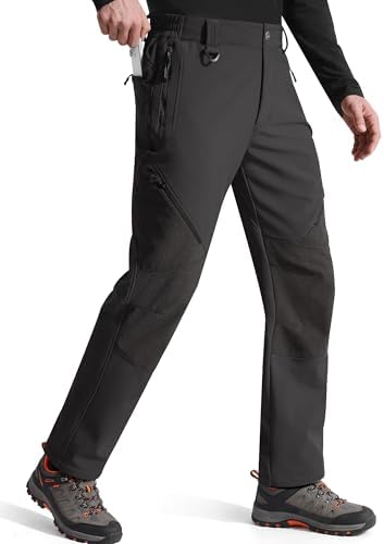 FREE SOLDIER Men's Fleece Lined Pants Softshell Snow Ski Pants