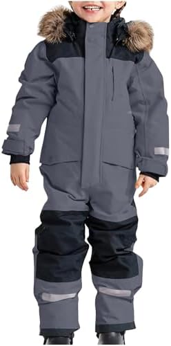 YRAETENM Snow Suit for Kids Boys Girls One Piece Snowsuit Girls and Boys Waterproof Insulated Winter Jumpsuit Coveralls