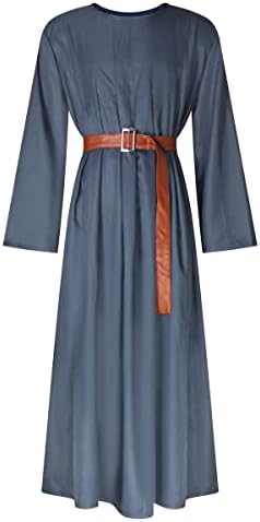EDAUWAE Wizard Costume with Wigs Beards Pagan Tunic Costume Wizard Cloak Cosplay Grey Robe Hat Full Set Outfits for Adult