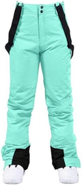 Women's Snow Ski Pants Insulated Winter Warm Outdoor Waterproof Snowboard Pants Bibs Detachable Suspender