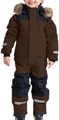 YRAETENM Snow Suit for Kids Boys Girls One Piece Snowsuit Girls and Boys Waterproof Insulated Winter Jumpsuit Coveralls