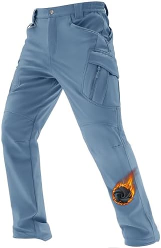 TACVASEN Men's Winter Snow Ski Pants Fleece Lined Waterproof Work Tactical