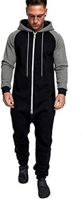 COOFANDY Mens Jumpsuit Onesie Hooded Full Zip One Piece Jogging Tracksuit
