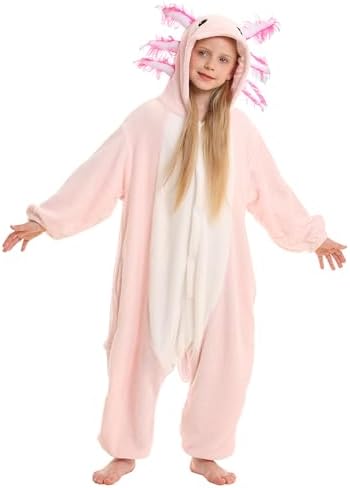 Animal Onesie Pajamas for Kids, Soft Flannel Halloween Cosplay Costume for Boys Girls