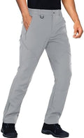 Stlight Mens Snow Ski Water Repellent Softshell Pants for Winter Hiking Fleece Lined Bottom Leg Zipper with 6 Zip Pockets