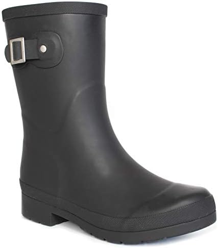 Chooka Women's Delridge Waterproof Mid Faux Fur Lined Pull-On Rain Boot