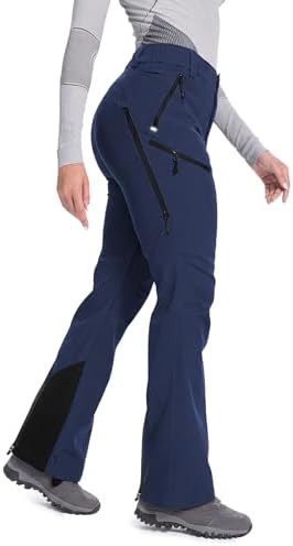 Moosehill Women's Snow Pants Flared: Zipper Mesh Vents Water Resistant