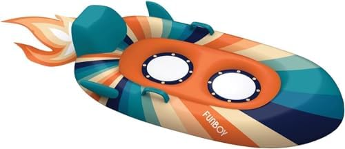 FUNBOY Winter Kids Inflatable Snow Sled, Rocket Groovy