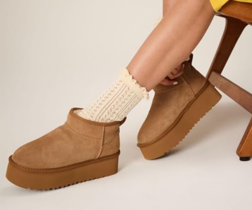 Project Cloud 100% Genuine Leather Ankle Boots for Women Platform Boots
