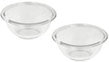 Pyrex 322 (1Qt) Glass Rimmed Mixing Bowls (2-Pack) - Made in USA | Tempered Glass Construction | Rimmed Design | Nonporous Surface | Clear Visibility | Stain And Odor Resistance Feature
