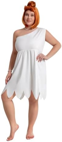 Plus Size Cavewoman & Caveman Costume Set with Wig and Accessories