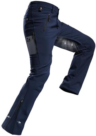Moosehill Men's Fleece-Lined Snow Pants: Zippered Inner-Thigh Vents
