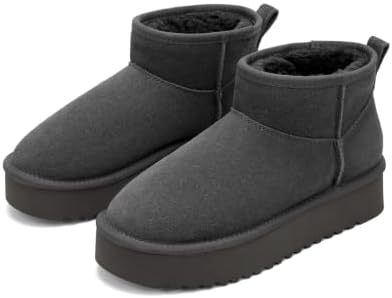 OXSTAR Winter Snow Boots for Women Cozy Plush Line Suede Boot