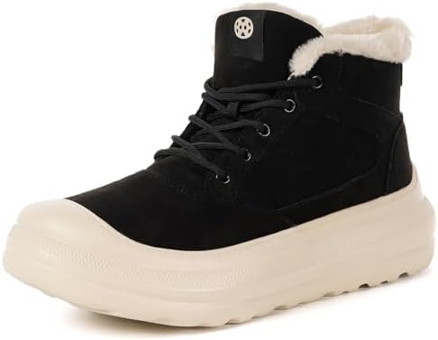 Eagsouni Womens Snow Boots Suede Leather Winter Shoes