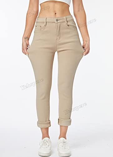 Yehopere Women's Winter Fleece Lined Jeans Slim Fit Warm Skinny High Waist Denim Jean