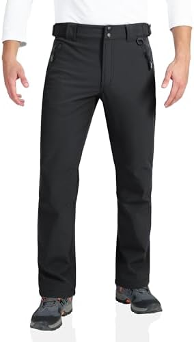Outdoor Ventures Men's Fleece Lined Ski Snow Pants Waterproof Insulated