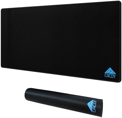 Cacoy 43" x 20" Extended Gaming Mouse Pad XXL, Large Mouse Mat with Stitched Edges, Non-Slip Rubber Base Computer Keyboard Mat, Premium Textured Surface Desk Mat Optimized for Speed and Control, Black