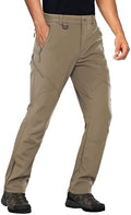 Stlight Mens Snow Ski Water Repellent Softshell Pants for Winter Hiking Fleece Lined Bottom Leg Zipper with 6 Zip Pockets
