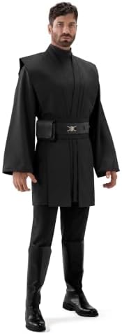 Spooktacular Creations Halloween Mens Tunic Hooded Cloak, Knight Costume Men, Tunic Hooded Robe with Pants for Halloween